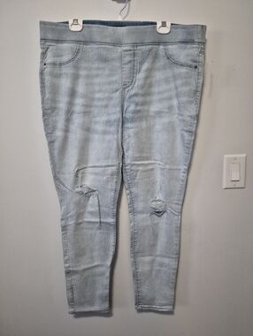 Light Blue Rockstar Jeggings, Plus Size 18
